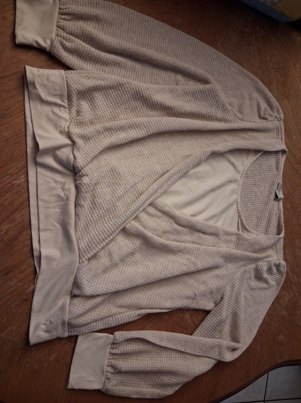 Chenault Cream Knit Openwork Top